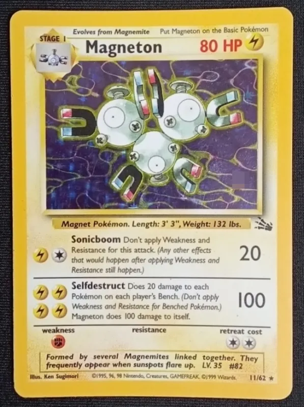 Magneton Holo from 1999 Pokemon Fossil Set from auction in Ottawa, Ohio — image 4
