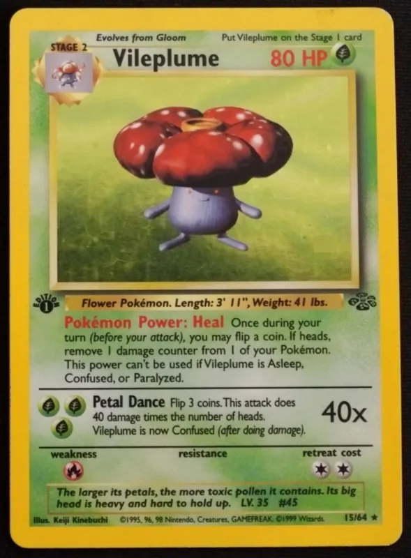 1999 Holo Vileplume Jungle Set 1st Edition from auction in Ottawa, Ohio — image 12