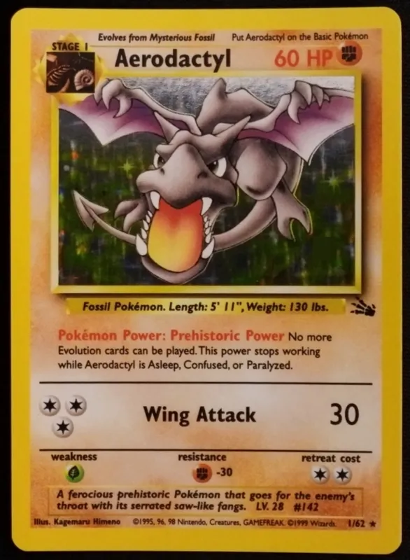 1999 Pokemon Fossil set Aerodactyl Holo Card from auction in Ottawa, Ohio — image 22