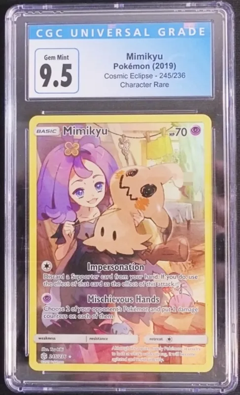 2019 Mimikyu holo Cosmic Eclipse #245/236, CGC 9.5 from auction in Ottawa, Ohio — image 33