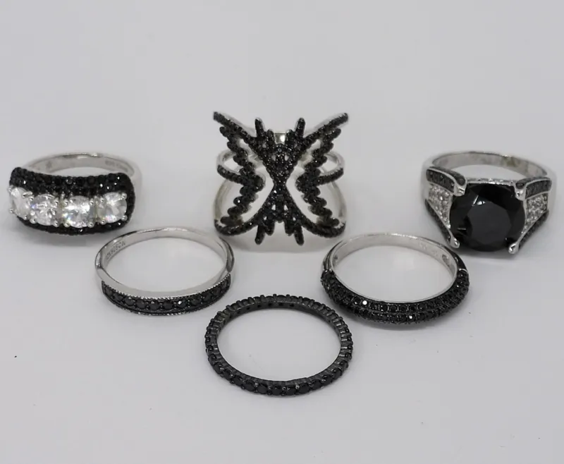 Six Sterling Black Spinel Rings from auction in Ottawa, Ohio — image 4
