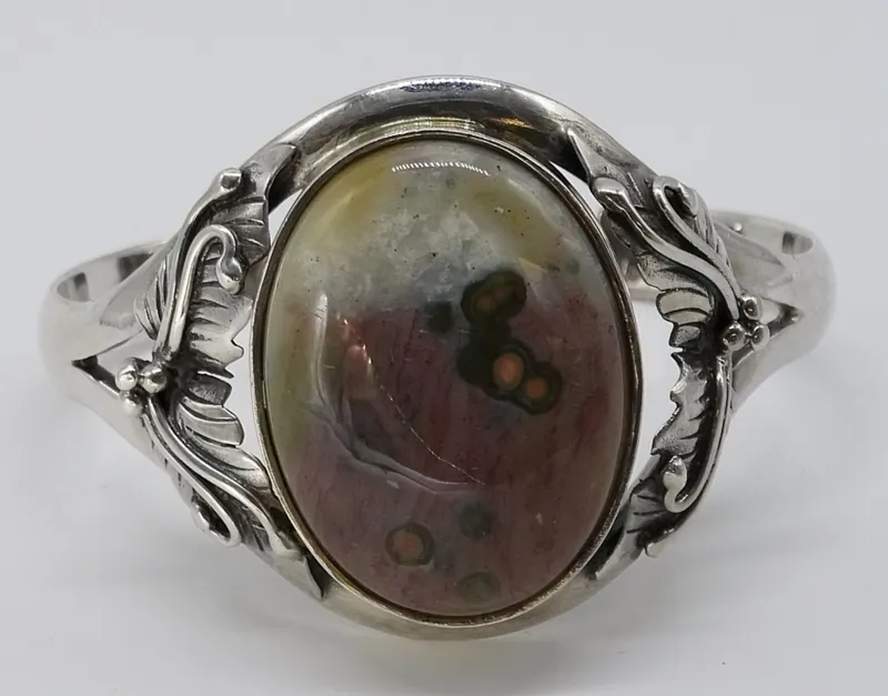 Unakite Jasper, Sterling Cuff Bracelet from auction in Ottawa, Ohio — image 10