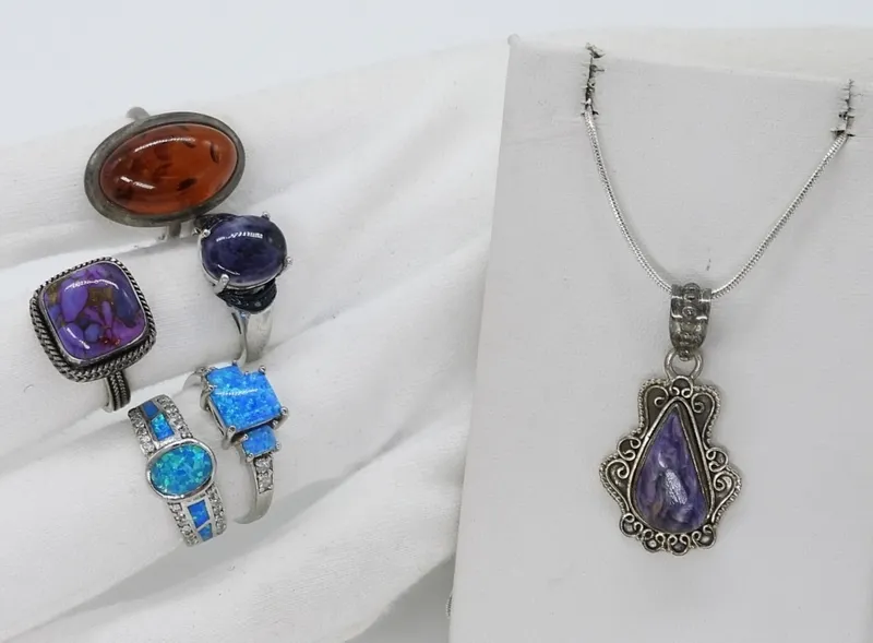 Charoite, Opal, Purple Copper Turquoise 925 Rings from auction in Ottawa, Ohio — image 15