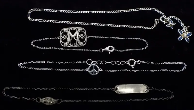 4 Sterling Anklets / Bracelets from auction in Ottawa, Ohio — image 25