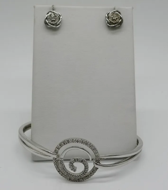 Sterling Moissanite Bracelet & Pierced Earrings from auction in Ottawa, Ohio — image 30
