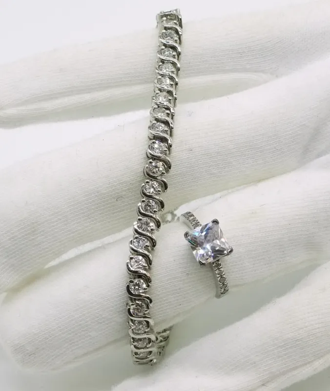 Simulated Diamond 925 Bracelet and Ring from auction in Ottawa, Ohio — image 38