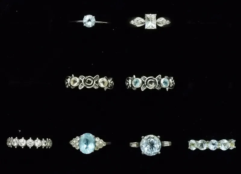 8 Sterling Rings with Blue Topaz Gemstones from auction in Ottawa, Ohio — image 45