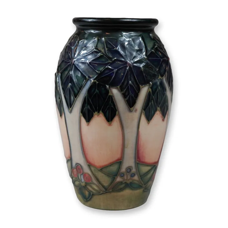 Moorcroft Pottery Small Tree Pattern Earthenware Ovoid Vase from auction in Hollywood, Florida — image 6