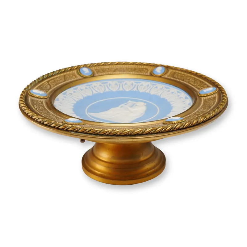 Victorian Wedgwood Mounted Plate in Brass Tazza, circa 1850-1860 from auction in Hollywood, Florida — image 7