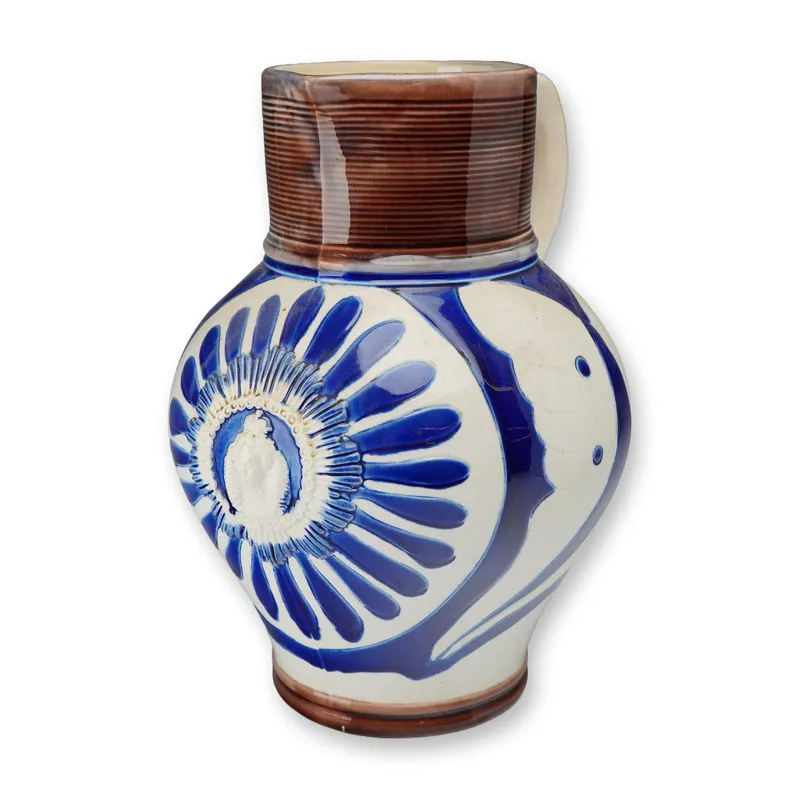 Wedgwood Westerwald-Style Salt-Glazed Stoneware Jug with Cameo from auction in Hollywood, Florida — image 9