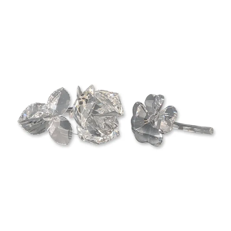 Two Swarovski Silver Crystal Rose and Four-Leaf Clover Figurines from auction in Hollywood, Florida — image 36