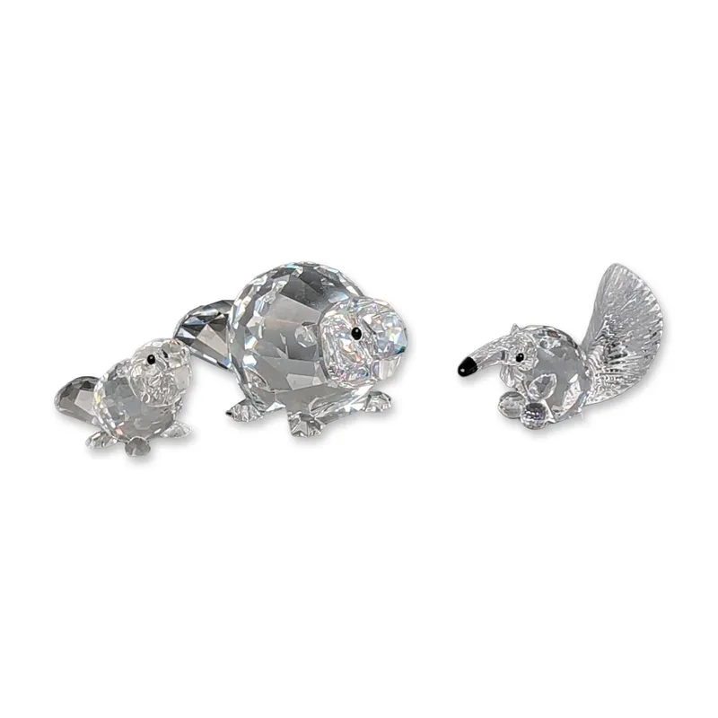 Three Swarovski Silver Crystal Animal Figurines, Beavers and Anteater from auction in Hollywood, Florida — image 42