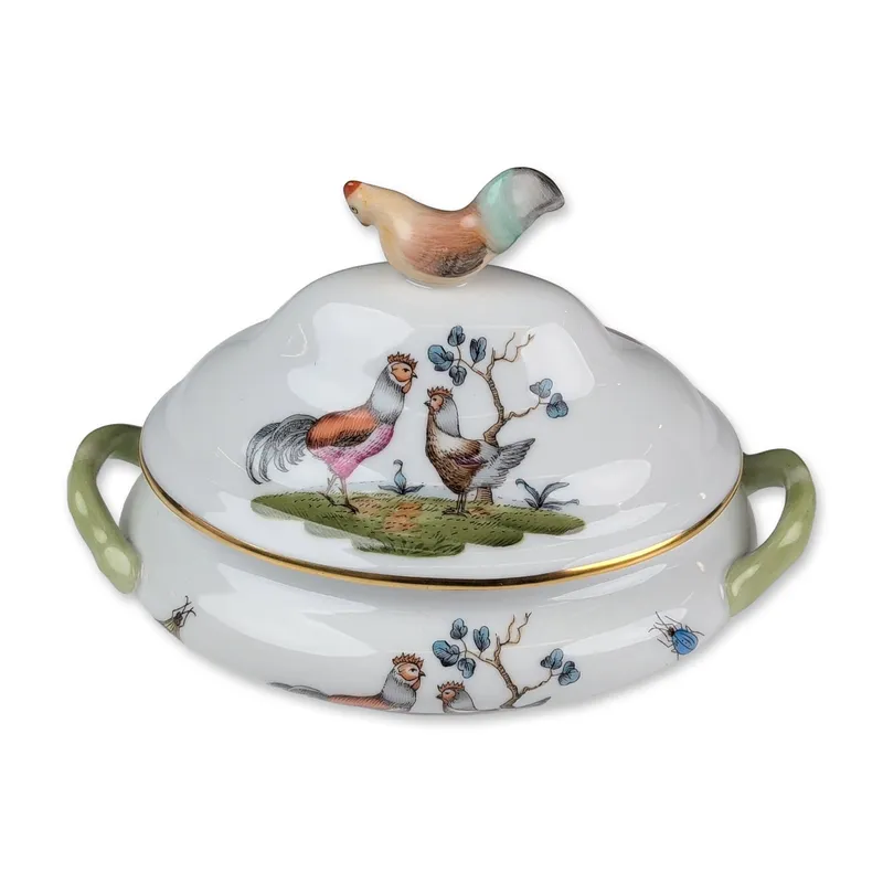 Herend Hungary Porcelain Lidded Miniature Tureen, Rothschild Bird Pattern from auction in Hollywood, Florida — image 46