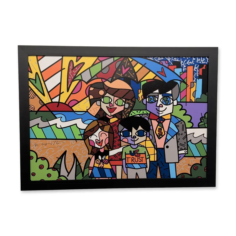 Romero Britto (Brazilian, b. 1963) Framed Giclee on Canvas, U.S. Trust from auction in Hollywood, Florida — image 2