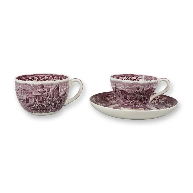 A Trio of Wedgwood Ferrara Mulberry Earthenware Cups and Saucer from auction in Hollywood, Florida — image 22