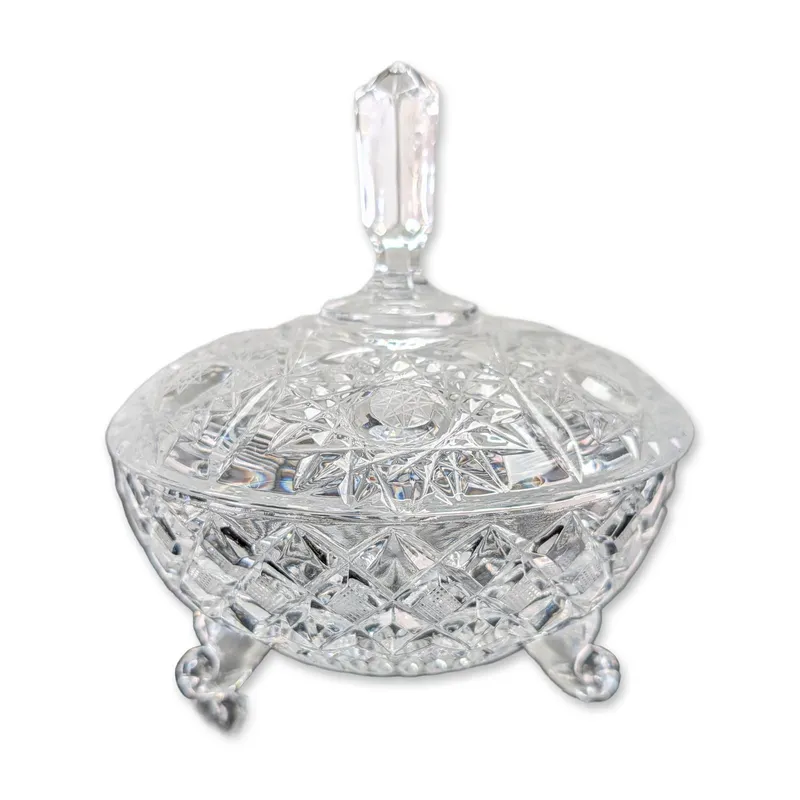 American Brilliant Style Cut Crystal Footed Candy Dish from auction in Hollywood, Florida — image 34