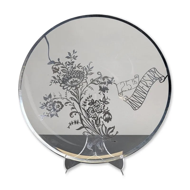 Silver City Glass Company Style Sterling Silver Overlay Anniversary Plate from auction in Hollywood, Florida — image 43