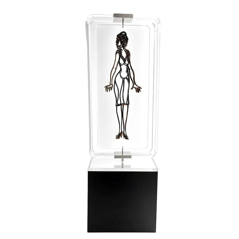 E. Massin Kinetic Silhouette Wood, Metal, and Acrylic Sculpture on Pedestal from auction in Hollywood, Florida — image 7