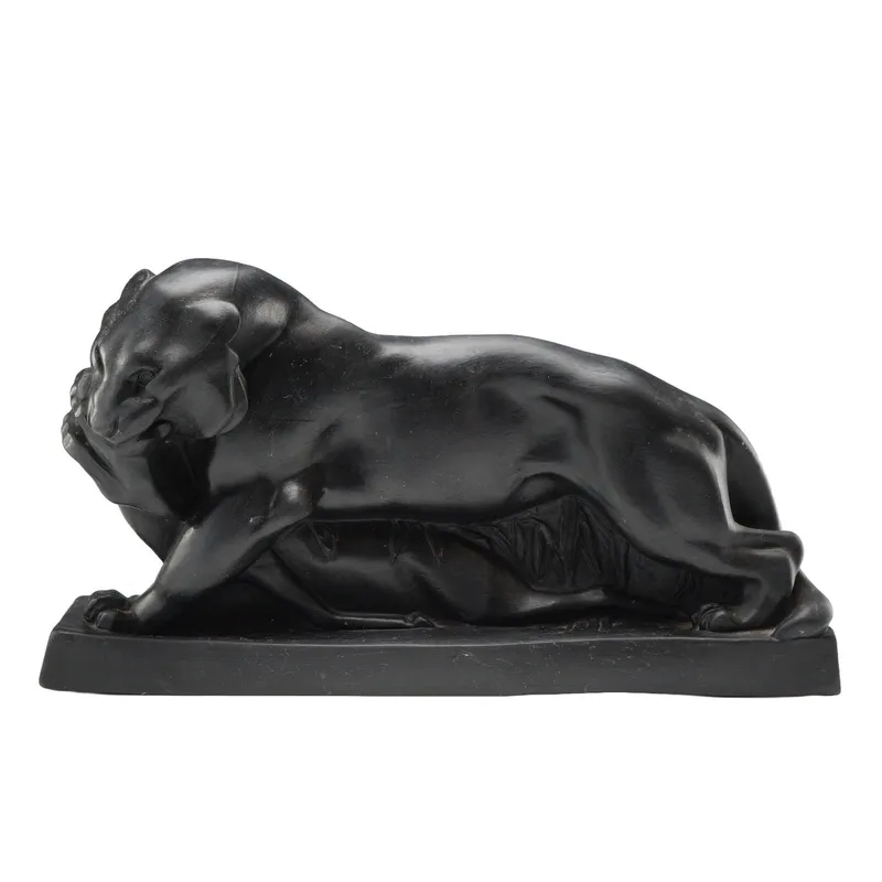 Wedgwood Black Basalt Art Deco Tiger and Buck Sculpture by John Skeaping from auction in Hollywood, Florida — image 11