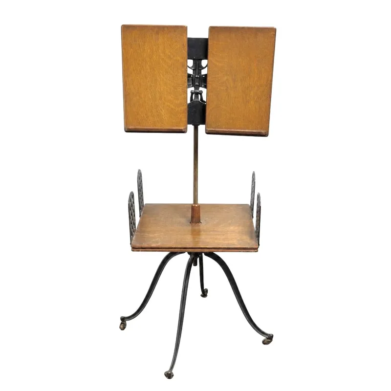 R.M. Lambie Victorian Oak and Cast Iron Adjustable Dictionary Stand from auction in Hollywood, Florida — image 15