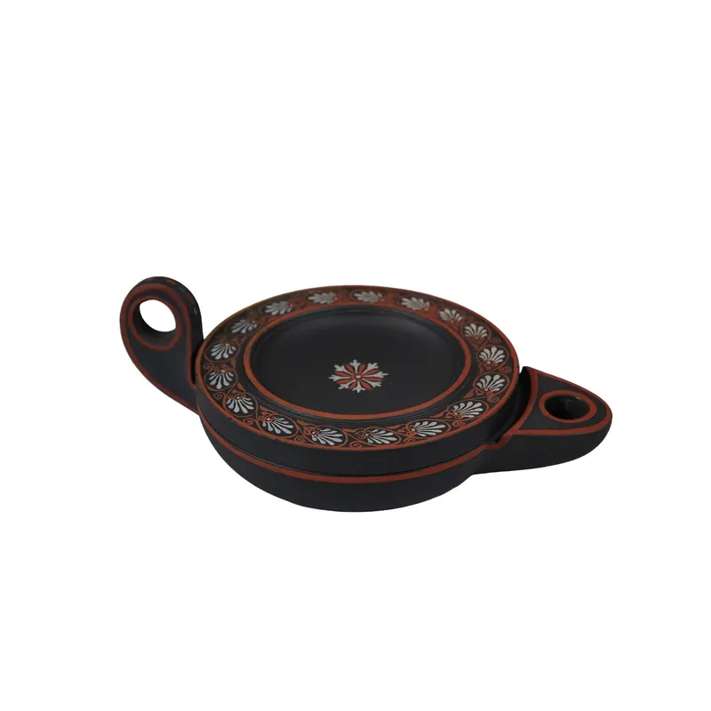 Wedgwood Encaustic Decorated Black Basalt Oil Lamp and Cover from auction in Hollywood, Florida — image 20