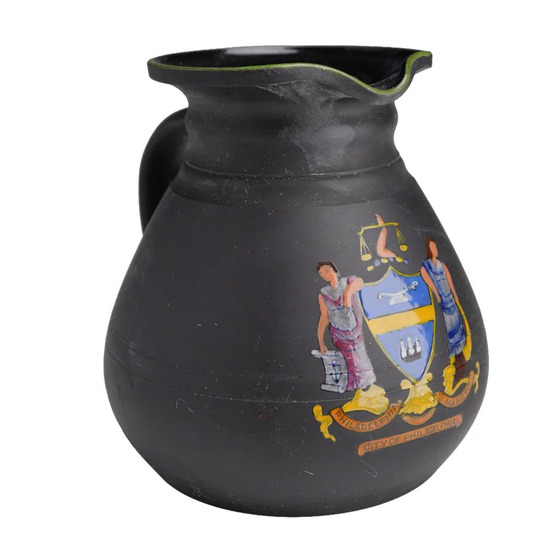 Wedgwood Black Basalt City of Philadelphia Kenlock Ware Creamer from auction in Hollywood, Florida — image 21