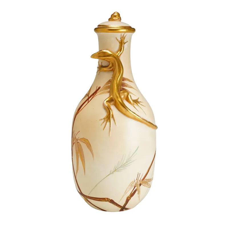 Wedgwood Gilded Lidded Vase with Applied Lizard from auction in Hollywood, Florida — image 33