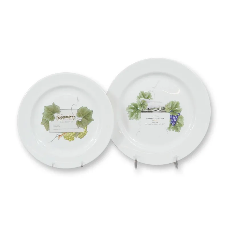 2pc Wedgwood Grand Gourmet Vintage Collection Wine Label Accent Plates from auction in Hollywood, Florida — image 7