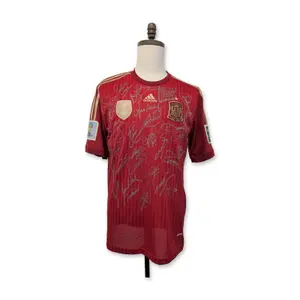 Team Signed Spain 2014 World Cup Soccer Jersey