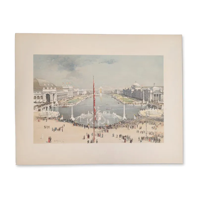 1893 Chicago World Fair Columbian Exposition Chromolithograph on Paper, Court of Honor from auction in Hollywood, Florida — image 19