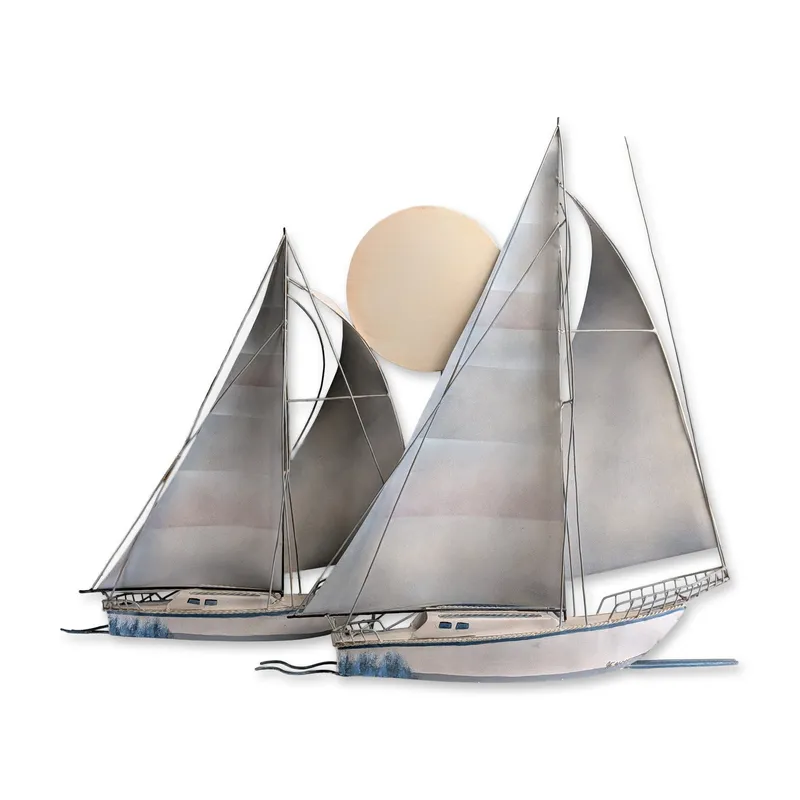 New Metal Design Modernist Painted Metal Sailboat Sculpture from auction in Hollywood, Florida — image 22