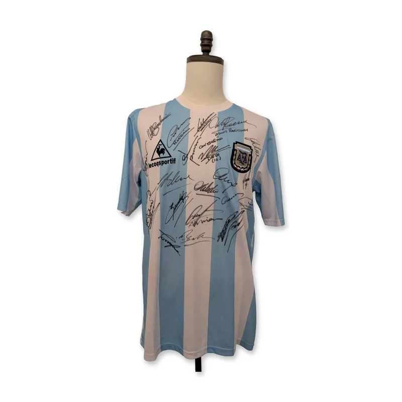 Argentina 1986 Maradona and Team Signed Soccer Jersey from auction in Hollywood, Florida — image 5