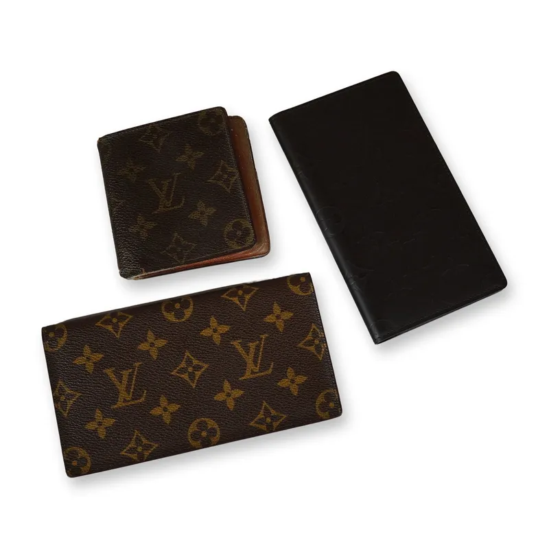 Three Louis Vuitton Monogram and Leather Wallets from auction in Hollywood, Florida — image 7