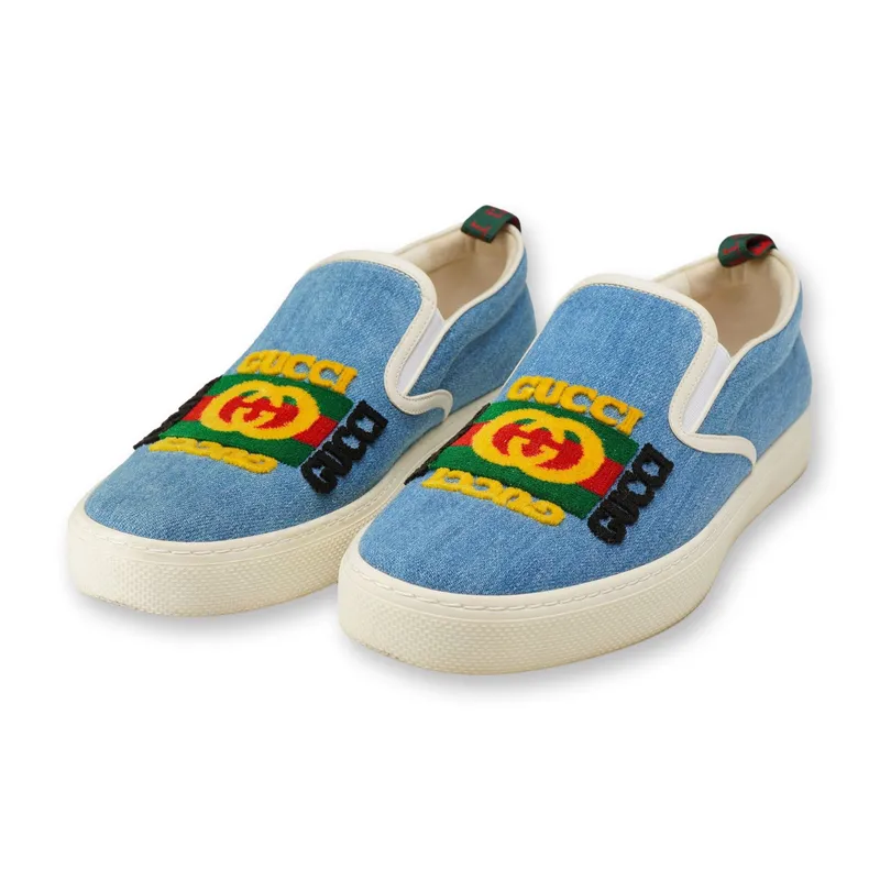 Pair of Gucci Kura Denim Slip On Sneakers Size 8 from auction in Hollywood, Florida — image 14