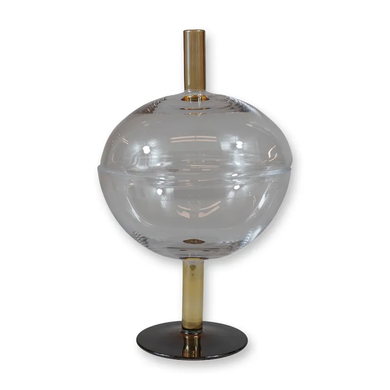 Krosno Poland Gianna Glass Lidded Pedestal Dish from auction in Hollywood, Florida — image 35