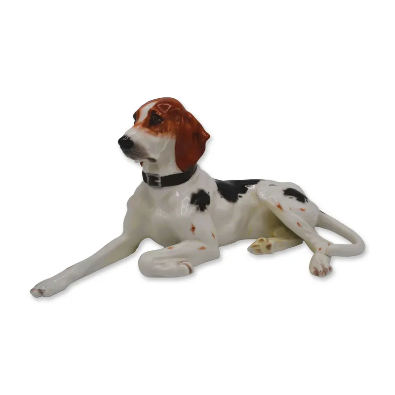 Boehm Porcelain Reclining Foxhound Dog Sculpture, 1952, Rare from auction in Hollywood, Florida — image 5