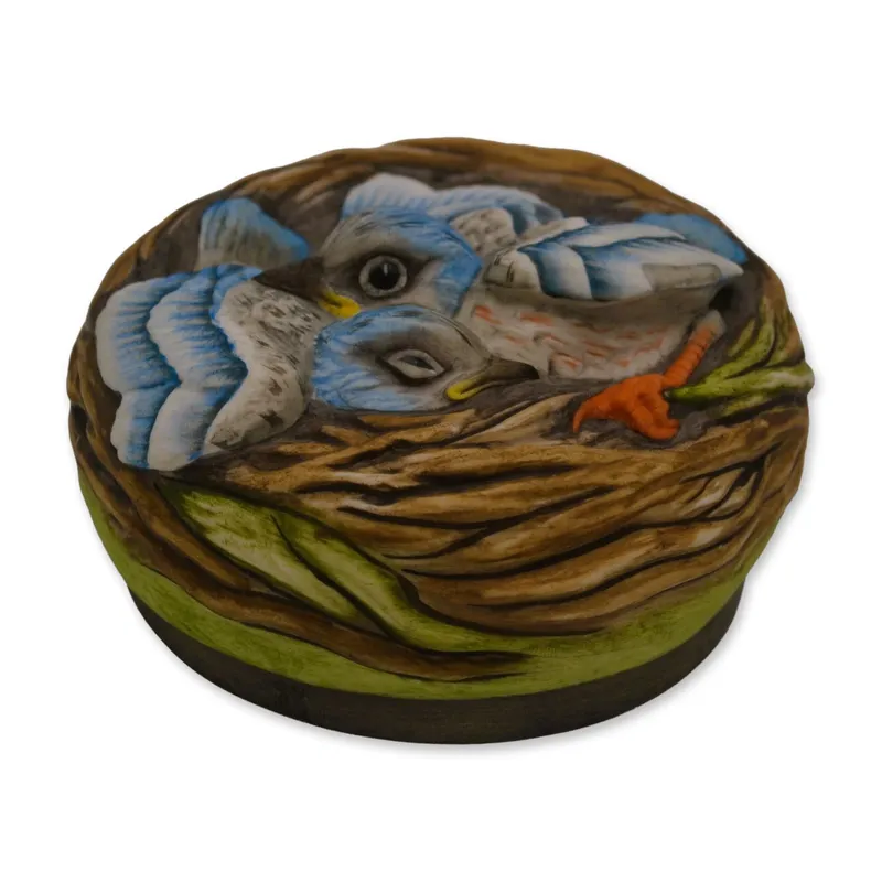 Boehm Porcelain Baby Lazuli Buntings Paperweight, 1970 from auction in Hollywood, Florida — image 9