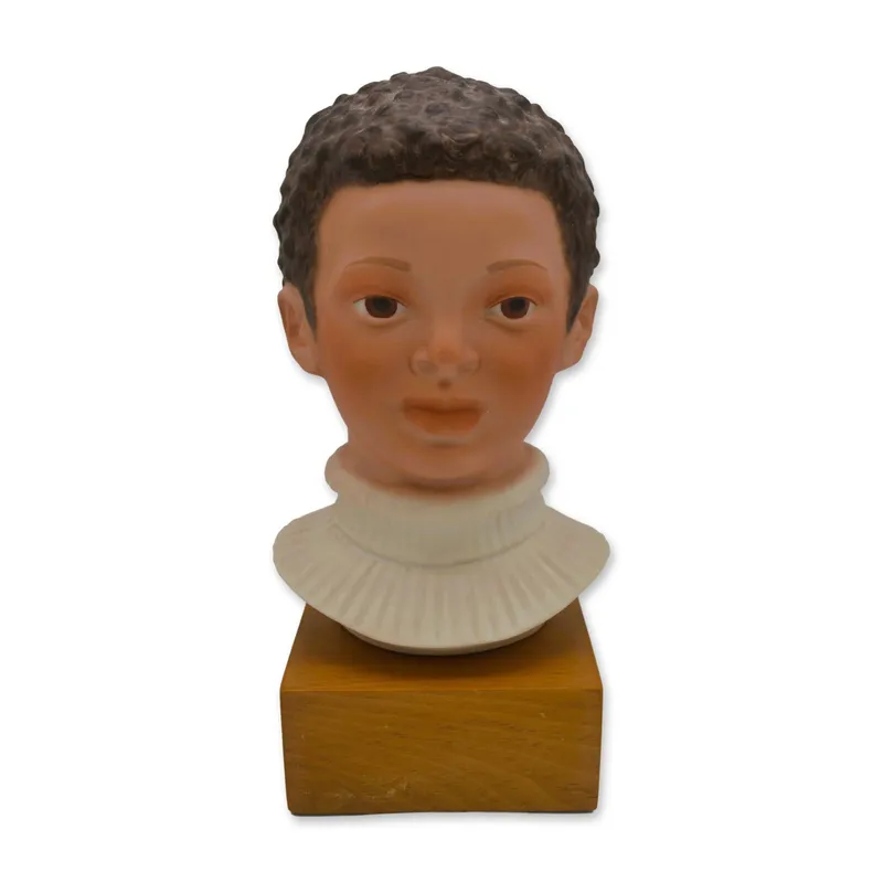 Cybis Porcelain Jason, Child Bust On Wood Base, 1978 from auction in Hollywood, Florida — image 24