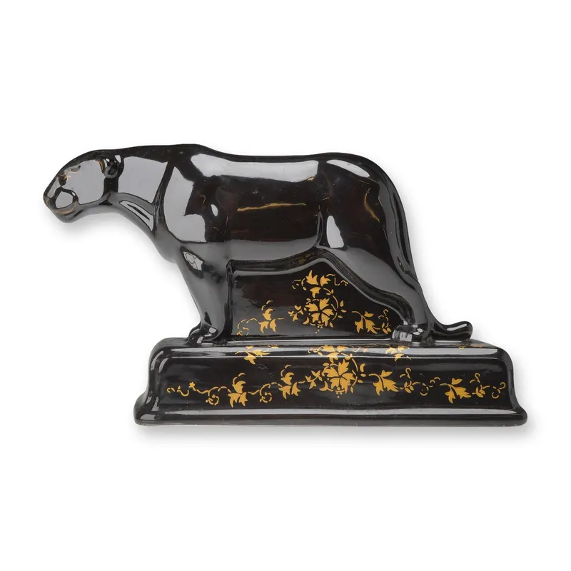 Wedgwood Barlaston Collection Bone China Black Gilt Figurine, Panther from auction in Hollywood, Florida — image 6