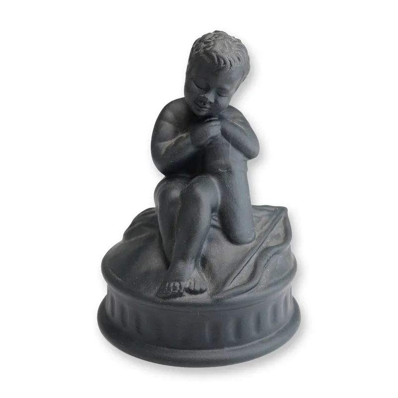 Wedgwood Black Basalt Seated Cherub Figurine from auction in Hollywood, Florida — image 14