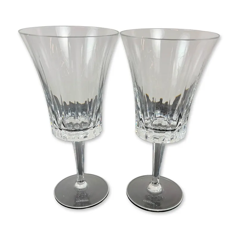 Pair of Gorham Richelieu-Rondo Crystal Water Goblet from auction in Hollywood, Florida — image 31