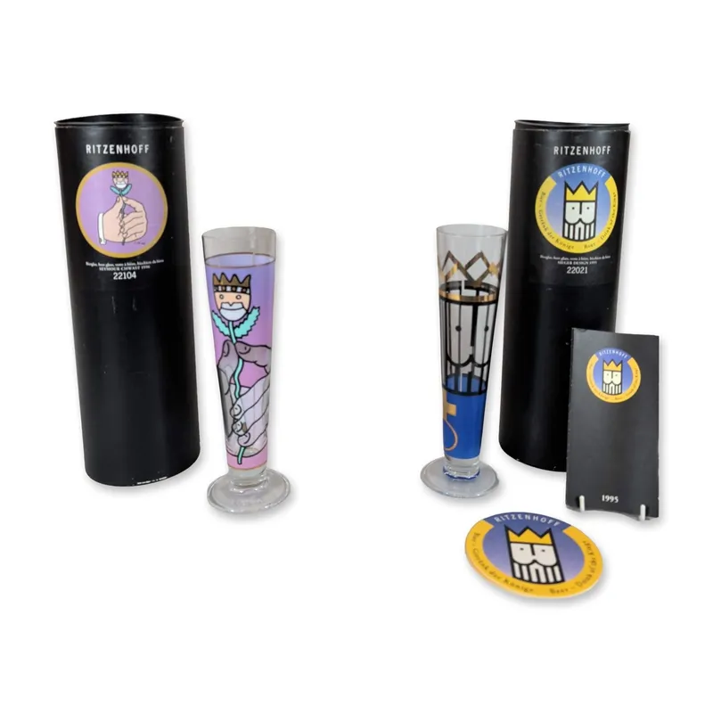 Two Ritzenhoff Artist Series Glass Pilsner Flutes from auction in Hollywood, Florida — image 39