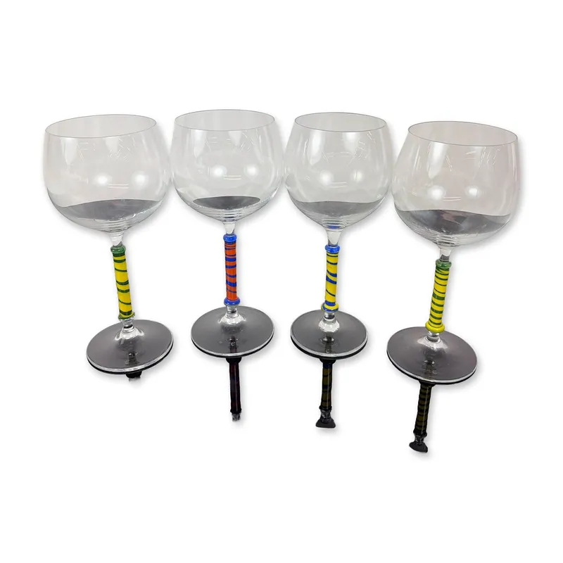Set of Four Eisch Germany Studio Art Glass Wine Goblets from auction in Hollywood, Florida — image 44