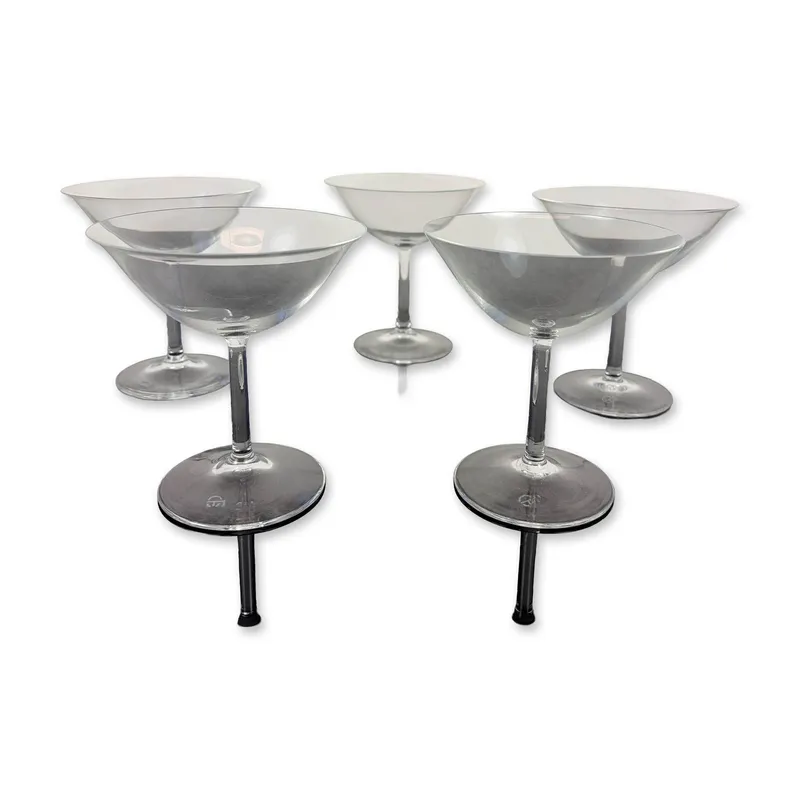 Set of Five Contemporary Glass Cocktail Coupe Glasses from auction in Hollywood, Florida — image 46