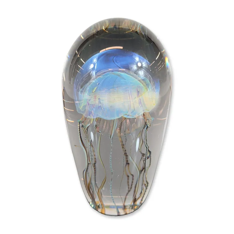 Satava Art Glass Blue Moon Jellyfish Sculpture from auction in Hollywood, Florida — image 11