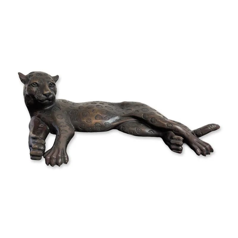 Contemporary Stylized Patinated Brass Leopard Sculpture from auction in Hollywood, Florida — image 32