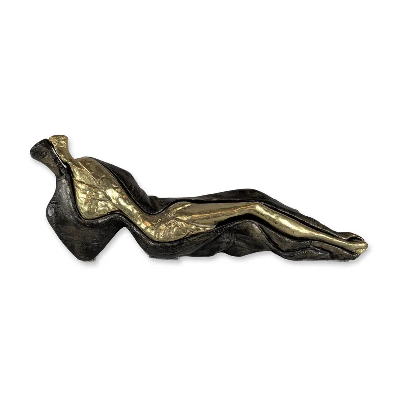 Theodoros Papagiannis (Greek b. 1942) Signed Bronze Reclining Couple Sculpture from auction in Hollywood, Florida — image 44