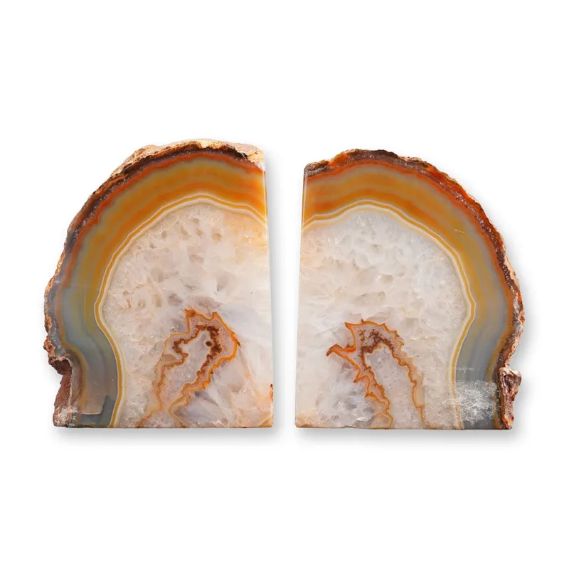 2pc Natural Agate Geode Bookends from auction in Hollywood, Florida — image 3