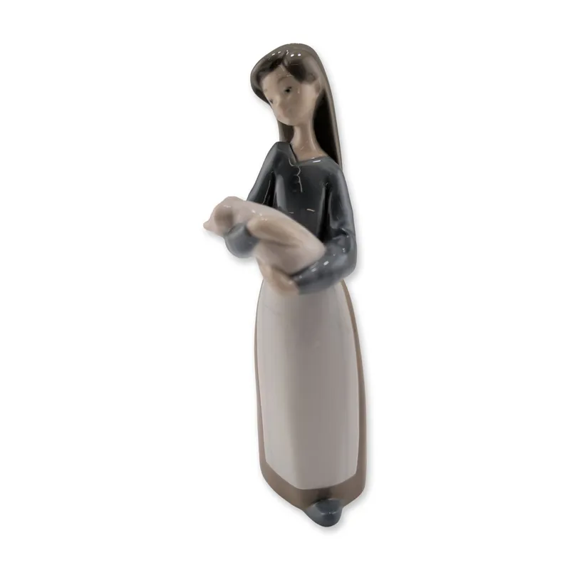 Lladro Glazed Porcelain Figurine, Girl with Pig 01001011 from auction in Hollywood, Florida — image 42