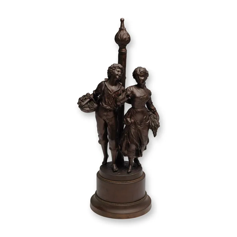Figural Boy and Girl Lamp Sculpture with Central Post, Bronze-Finish from auction in Hollywood, Florida — image 27